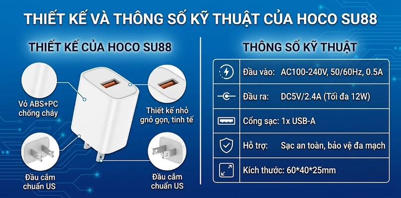 Thiết Kế và Thông Số Kỹ Thuật Của Hoco Su88